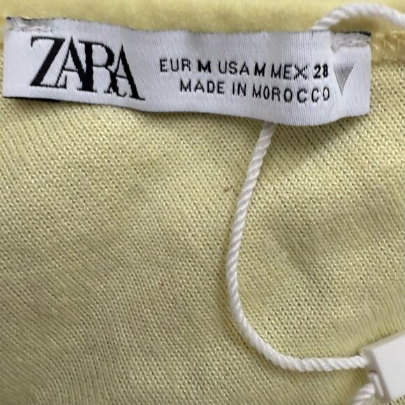 Zara Light Yellow One-Shoulder Crop Top Women’s Size Medium Great Condition - Picture 3 of 7